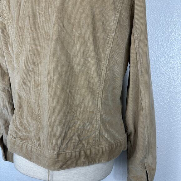 Vintage Gap Corduroy Jacket Women Large Tan Trucker Western Y2K Grunge - Picture 8 of 12